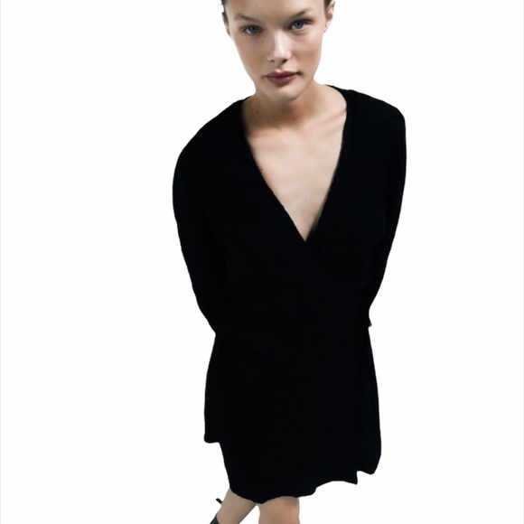 ZARA Textured Hooded Dress XS - Picture 3 of 5